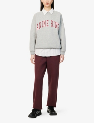 ANINE BING: Spencer Graphic-Logo Print Jersey Sweatshirt