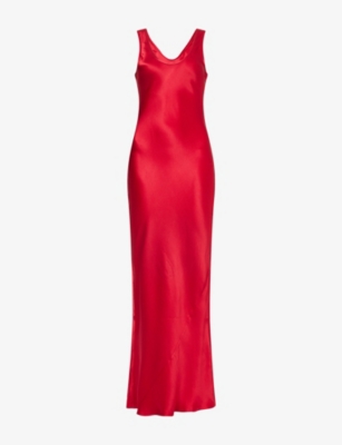 ANINE BING: Alison Scoop-Neck Silk Maxi Dress