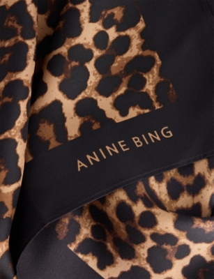 ANINE BING: York Leopard-Print Silk Scarf