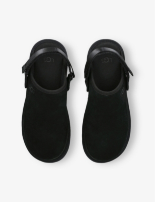 Ugg Suede Mules Metallic Microfibre Edge In Black