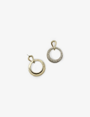 JENNIFER GIBSON JEWELLERY: Pre-Loved JGJ Link Crystal Gold-Plated Metal Hoop Earrings