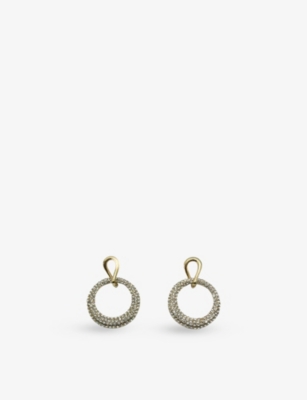 JENNIFER GIBSON JEWELLERY: Pre-Loved JGJ Link Crystal Gold-Plated Metal Hoop Earrings