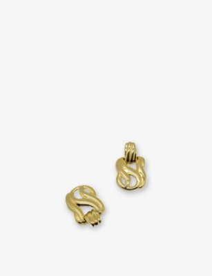 JENNIFER GIBSON JEWELLERY: Pre-Loved JGJ Swirl Knot Gold-Plated Metal Earrings