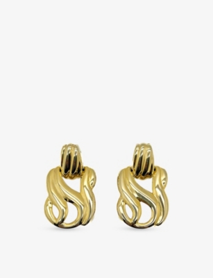 JENNIFER GIBSON JEWELLERY: Pre-Loved JGJ Swirl Knot Gold-Plated Metal Earrings