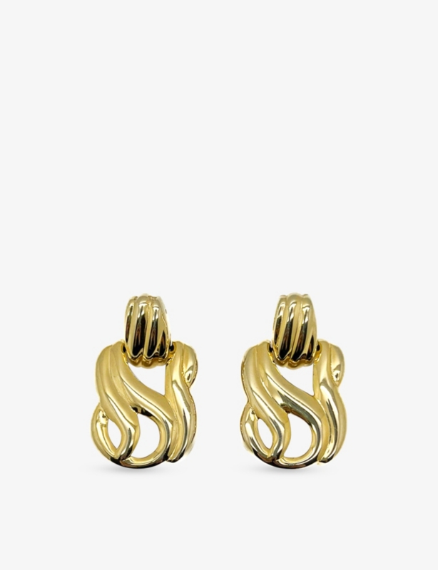Pre-Loved JGJ Swirl Knot Gold-Plated Metal Earrings