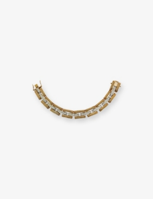 JENNIFER GIBSON JEWELLERY: Pre-Loved JGJ Tank Line Gold-Plated Metal and Cubic Zirconia Bracelet