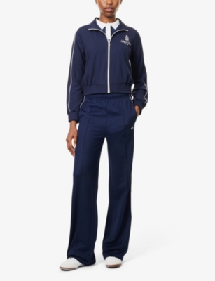 Sporty And Rich Womens Vendome Cropped Woven-blend Jacket Navy In Navy