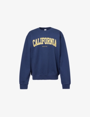 SPORTY & RICH: California Round-Neck Cotton-Jersey Sweatshirt