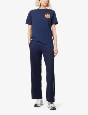 SPORTY & RICH: NY Crest Round-Neck Cotton-Jersey T-Shirt