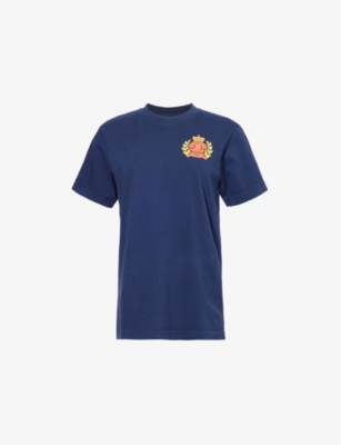 SPORTY & RICH: NY Crest Round-Neck Cotton-Jersey T-Shirt