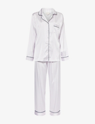 THE NAP CO: Relaxed-Fit Striped Satin Pyjama Set