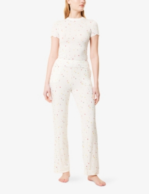 The Nap Co Womens Ditsy Straight-leg Stretch-jersey Pyjama Bottoms Ditsy Floral In Ditsy Floral