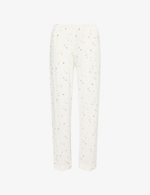 Ditsy Straight-Leg Stretch-Jersey Pyjama Bottoms