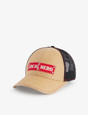 MARTINE ROSE: Brand-Appliqué Panelled Straw Cap