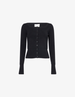 REFORMATION: Aura Square-Neck Cotton-Blend Cardigan