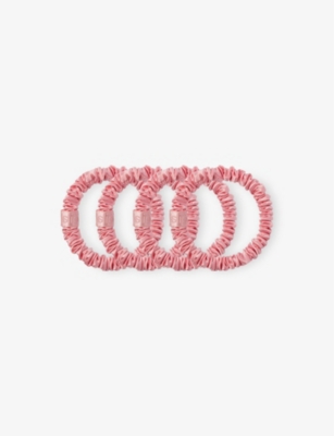 Slip Large Silk Scrunchies Pack Of Four In Rose