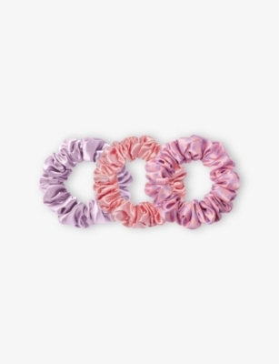 Slip Large Silk Scrunchies Pack Of Three In Belleflower