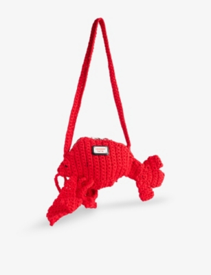 CHARLES JEFFREY LOVERBOY: Lobster Crochet Cotton Shoulder Bag