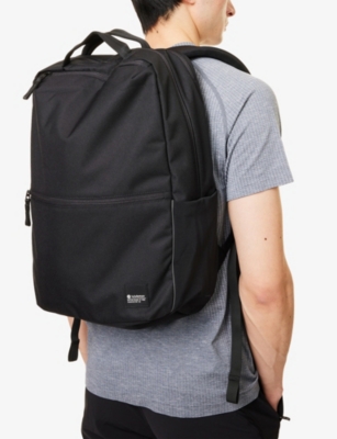 Lululemon Mens  Double-zip Woven Backpack 22l In Black/traverse Grey
