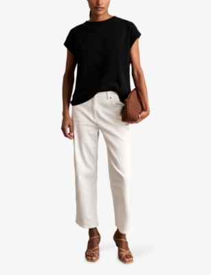 REISS: Tommie Crew-Neck Relaxed-Fit Brushed-Cotton T-Shirt