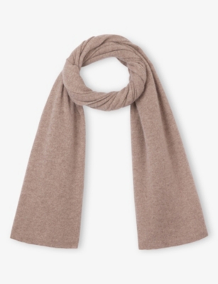 The White Company S Hotchocola Essential Ribbed-trim Cashmere Scarf