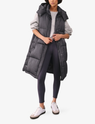 The White Company S Graphite Hooded Padded Shell-down Gilet In Gray