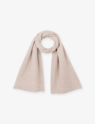 The White Company S Midtaupemr Ribbed Cashmere Scarf In Neutral