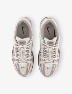 NIKE: P-6000 Logo-Embroidered Leather And Mesh Low-Top Trainers