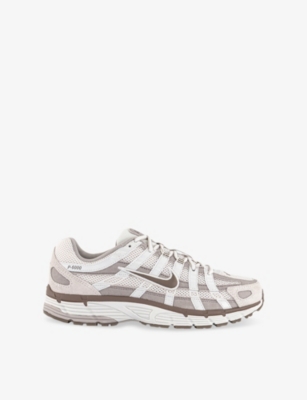 NIKE: P-6000 Logo-Embroidered Leather And Mesh Low-Top Trainers
