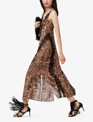 Allsaints Melia Leopard Print Maxi Dress