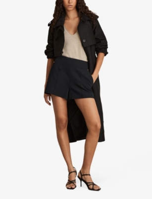 Shop Reiss Womens  Immie Stud-embellished Stretch-woven Shorts