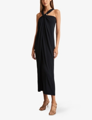 REISS: Eliza Halterneck Jersey Maxi Dress