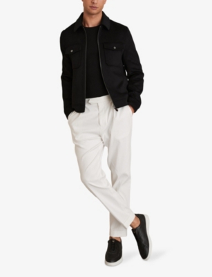 REISS: Peridoe Zip-Through Wool-Blend Trucker Jacket