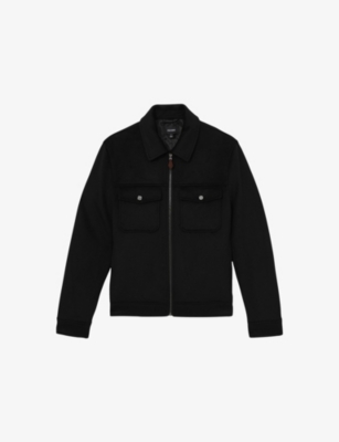 REISS: Peridoe Zip-Through Wool-Blend Trucker Jacket