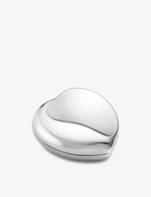 Georg Jensen Stainless Steel Heart Stainless-steel Pill Box 5cm In Silver