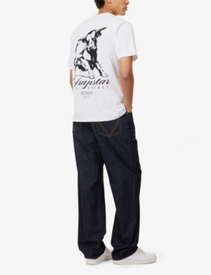 Trapstar Mens  X Selfridges Graphic-print Cotton T-shirt In White