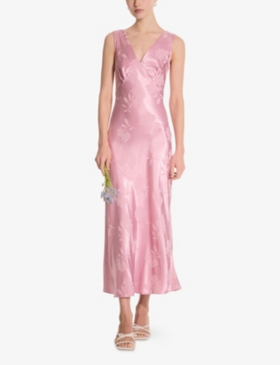 Omnes Womens  Iris Floral Jacquard Woven Maxi Dress In Pink