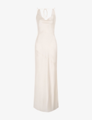 OMNES: Koko Cowl-Back Satin Maxi Dress