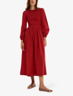 OMNES: Saint Long-Sleeve Cotton Midi Dress