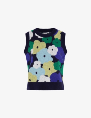 Omnes Womens  Bobbi Floral-intarsia Knitted Vest