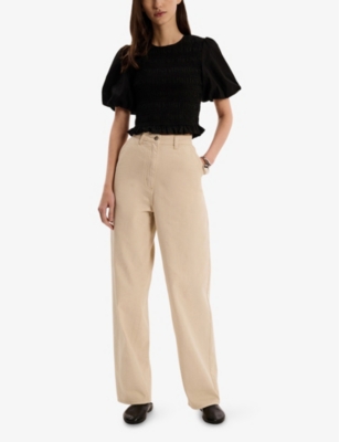 OMNES: Nicolla Shirred Cotton Top