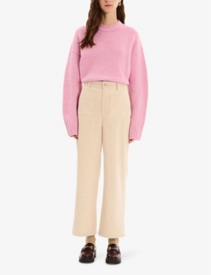 Omnes Womens Orielle Cropped Corduroy Cotton Trousers Beige In Beige