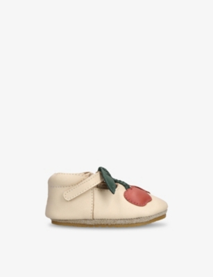 DONSJE: Baby Nanoe Cherry Leather Crib Shoes
