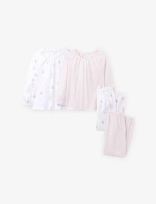 The Little White Company Multi Fairground Set Of Two Cotton Pyjamas 2-12 In White