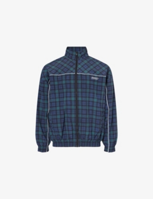 Checked Oversized Woven Track Jacket