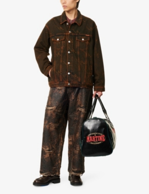 MARTINE ROSE: Logo-Print Oversized Denim Jacket