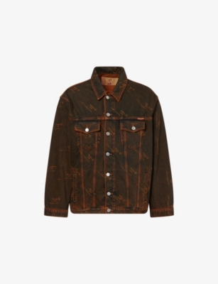 MARTINE ROSE: Logo-Print Oversized Denim Jacket