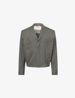 Martine Rose Tailored Structured-shoulders Wool Jacket Green