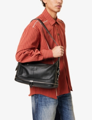 MARTINE ROSE: Bondage Leather Shoulder Bag