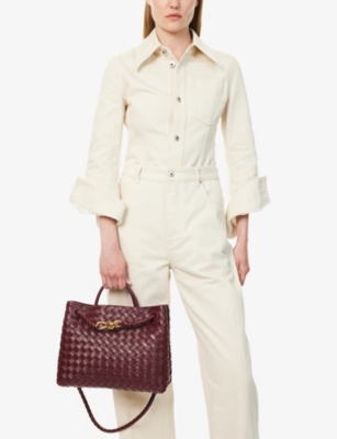 Bottega Veneta Womens Andiamo Medium Leather Top-handle Bag 2273-baro-m Brass-baro In 2273-baro-m Brass-baro